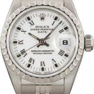 Ladies Rolex Date 69240 White Roman Dial (2)