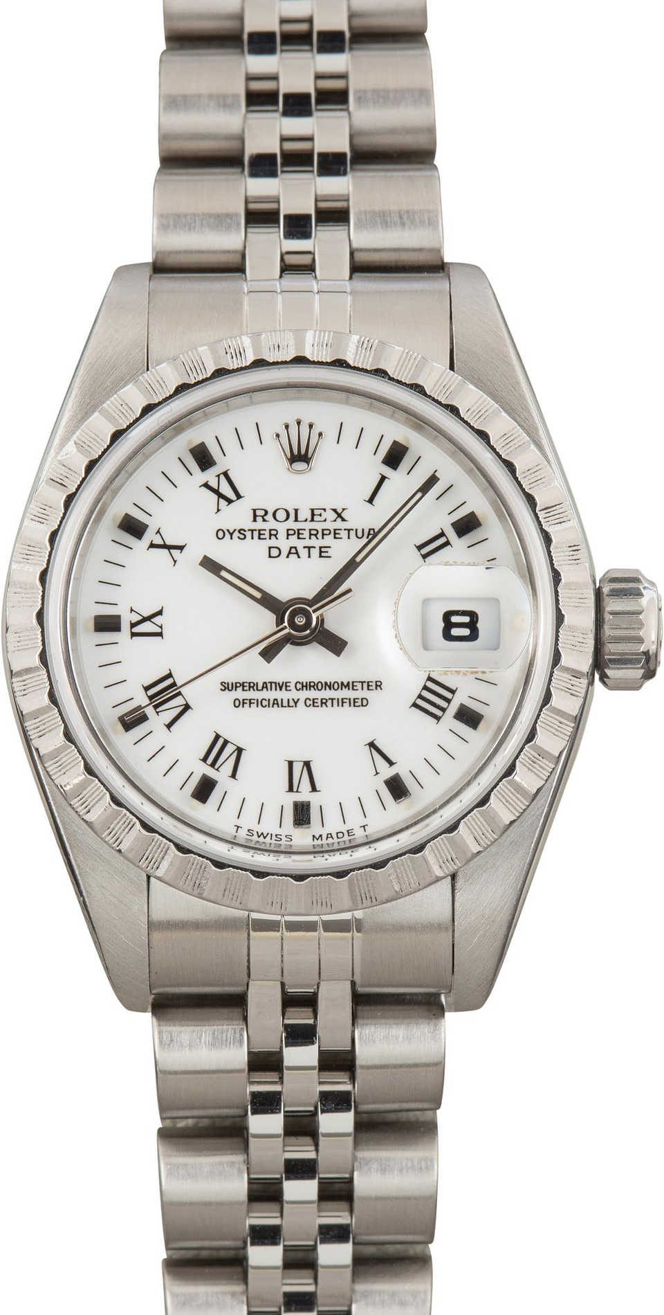 Ladies Rolex Date 69240 White Roman Dial (2)