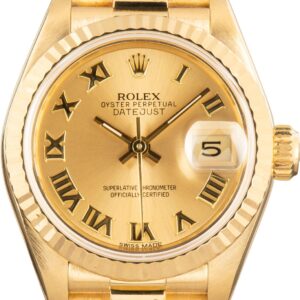 Ladies Rolex Datejust 69178 Champagne Roman Dial