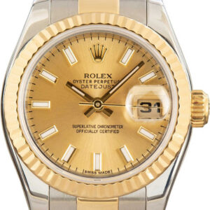 Lady Rolex Datejust 179173 Champagne Dial (3)