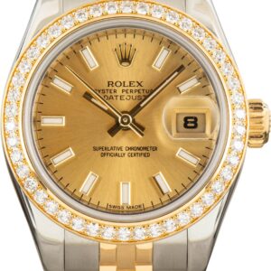 Lady Rolex Datejust 26 Two Tone 179383 Diamond Bezel