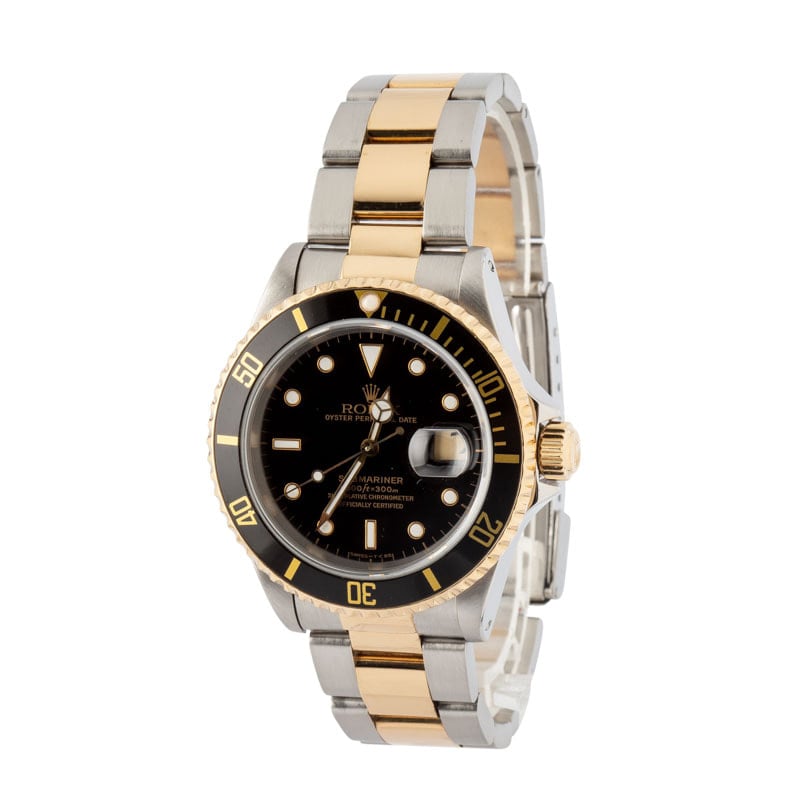 Men's Rolex Submariner Ref 16613 Black Dial - Image 4