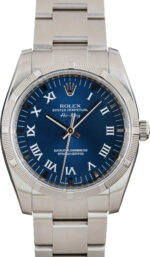 Rolex Air-King Stainless Steel 114210 Blue Roman Dial (3)