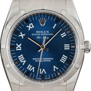 Rolex Air-King Stainless Steel 114210 Blue Roman Dial (3)