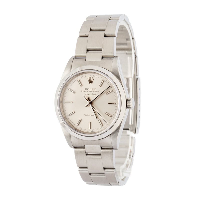 Rolex Air-King Stainless Steel 14000 Silver Dial - Image 4