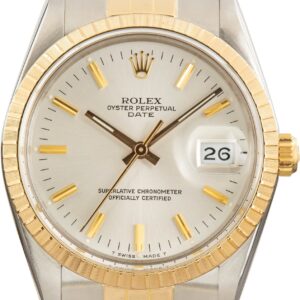 Rolex Date Ref 15053 Silver Dial