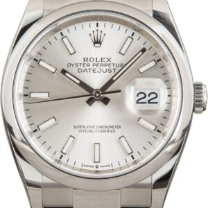 Rolex Datejust 36 Ref 126200 Silver Index Dial