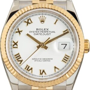 Rolex Datejust 36 Ref 126233 White Roman Dial