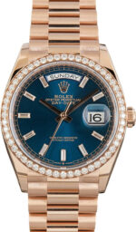 Rolex Day-Date 36 Blue Green Dial 128345 18k Everose Gold (2)