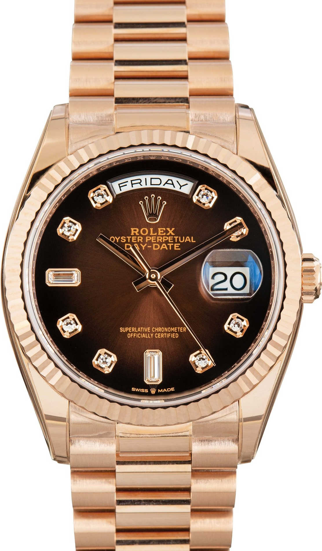 Rolex Day-Date 36 Brown Ombre Dial 128235 18k Everose Gold (1)