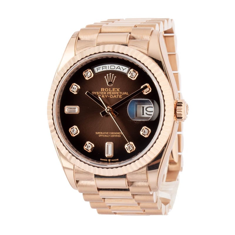 Rolex Day-Date 36 Brown Ombre Dial 128235 18k Everose Gold - Image 3