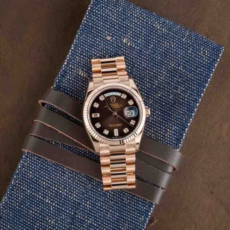 Rolex Day-Date 36 Brown Ombre Dial 128235 18k Everose Gold - Image 5