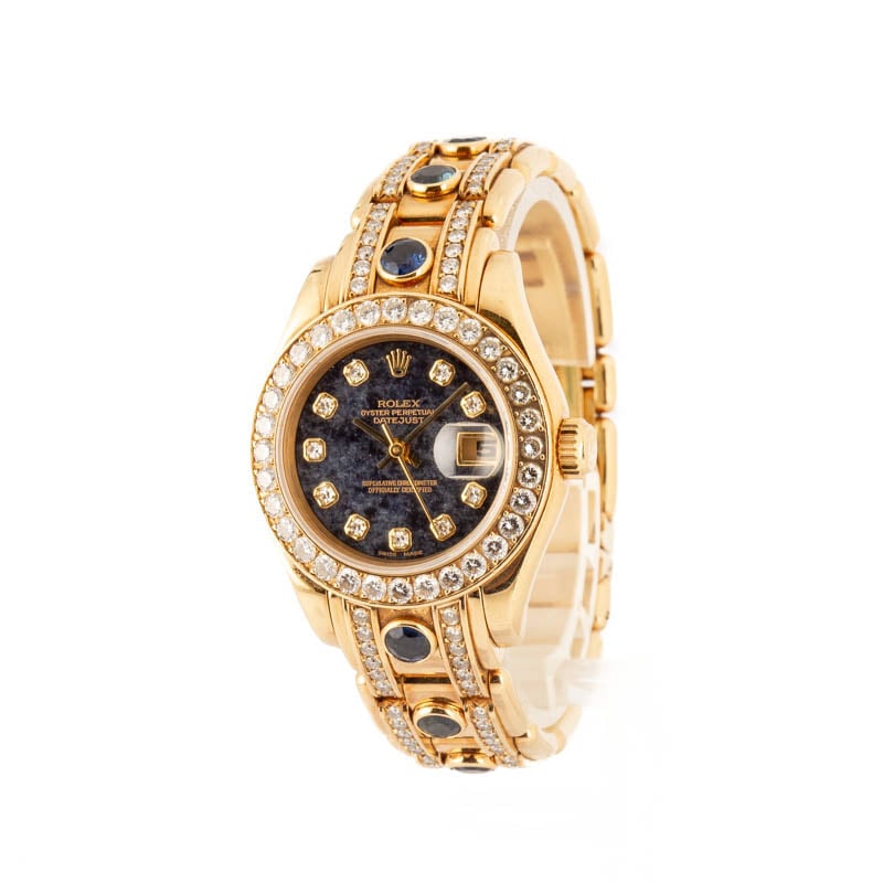 Rolex Lady Datejust Pearlmaster 69298 Sodalite Dial - Image 3