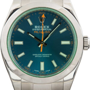 Rolex Milgauss Blue Dial 116400GV Green Crystal (1)