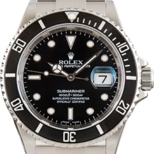 Rolex Submariner Black Dial 16610T No Holes Case