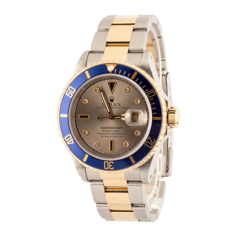 Rolex Submariner Ref 16613 Slate Serti - Image 3