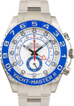 Rolex Yacht-Master II White Dial 116680 Blue Bezel (1)