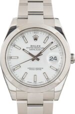 Rolex Datejust 41 Ref 126300 White Index Dial