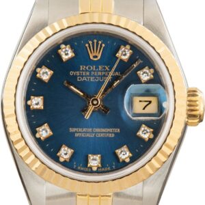 Lady Rolex Datejust 69173 Blue Diamond Dial
